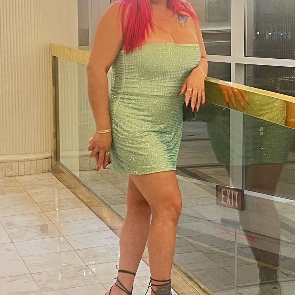 Oh Polly Daleyza Green Embellished Dress size 14